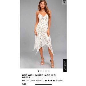 Lulus white lace midi dress